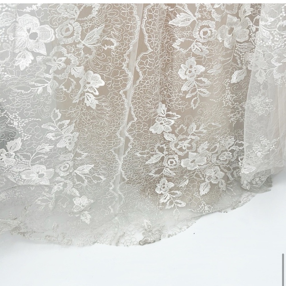 BHLDN Riki Dalal Joan Illusion V-Neck Long Sleeve Lace Wedding Gown size 8 NWT - Picture 12 of 16